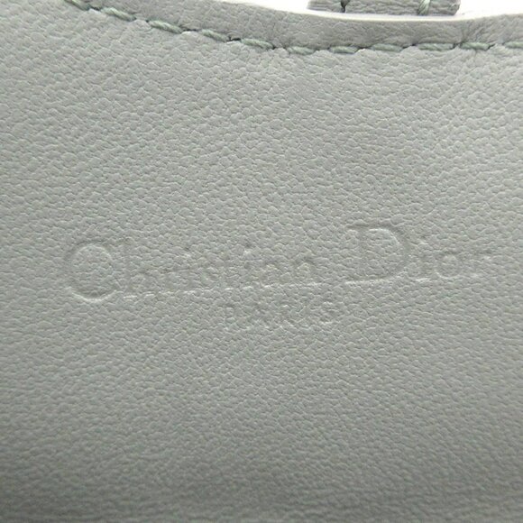 Auth DIOR/ChristianDior Saddle Gray Leather Coin Case - Picture 5 of 15